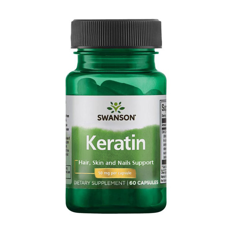 Кератин Swanson Keratin Підтримка волосся, шкіри та нігтів, 50 мг, 60 капсул