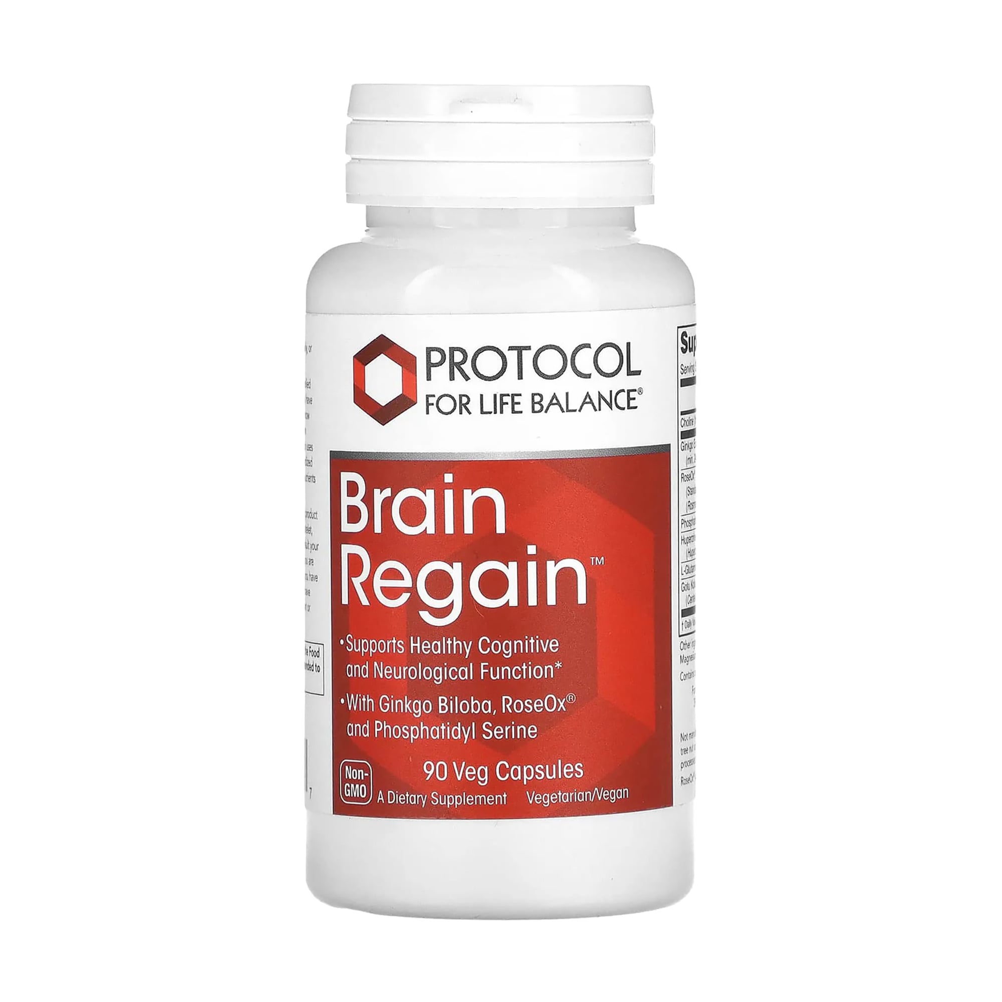 Підтримка мозку Protocol For Life Balance Brain Regain, 90 вегетаріанських капсул